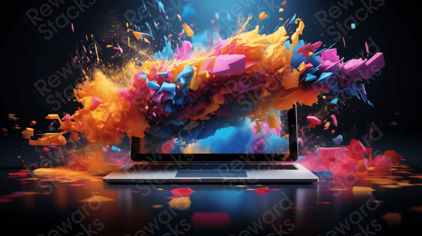 Colored particles laptop