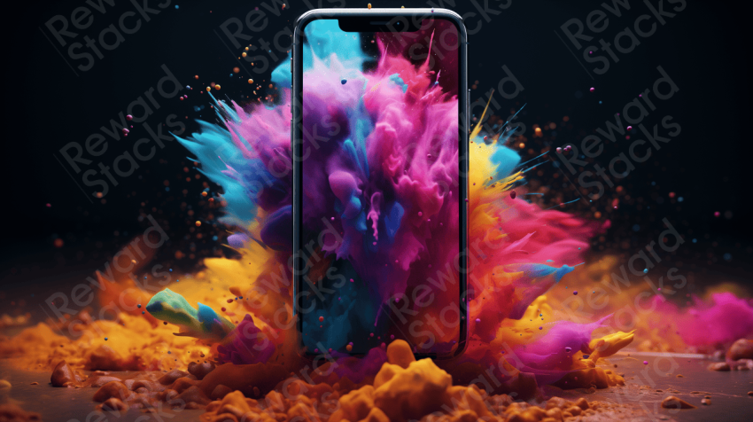 Iphone Colored particles