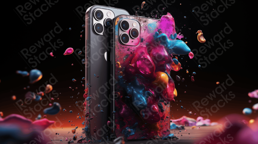 iphone Colored particles