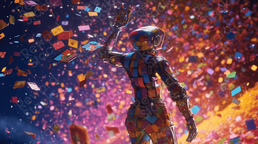 Robot with Colored particles