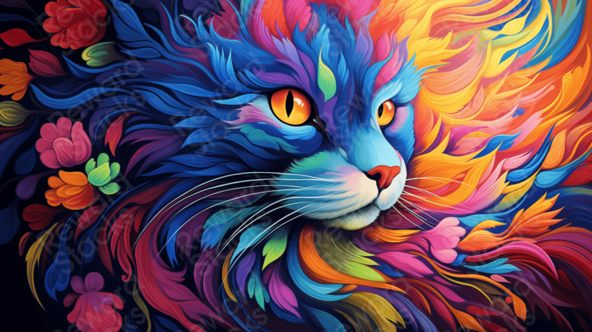 Cat Colorful art