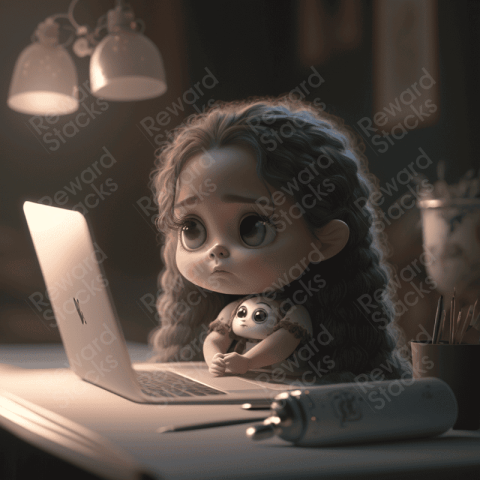 Cute small humanoid girl with robofriend