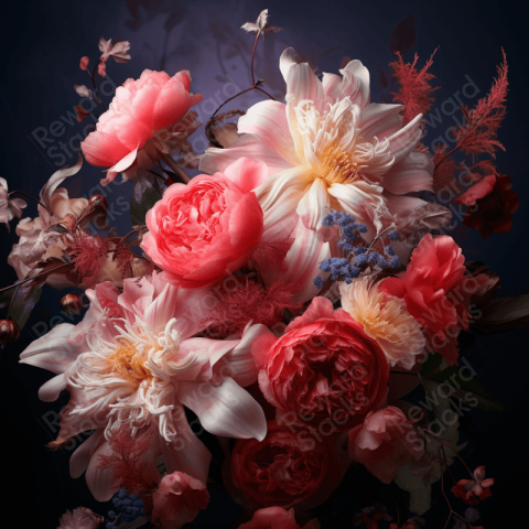 Art  flowers overlay soft light hyper