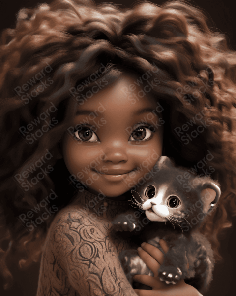 Cute little girl with Cat