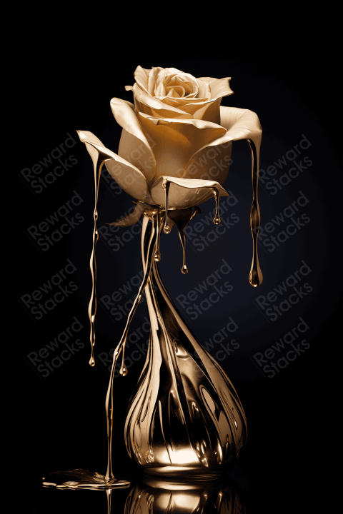 Vase with a melting gold