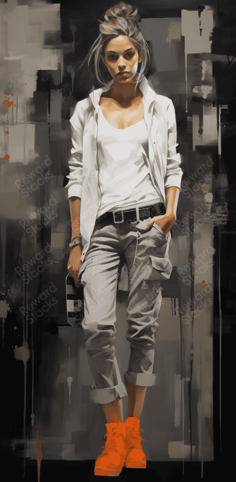 Painting of a fashion model design