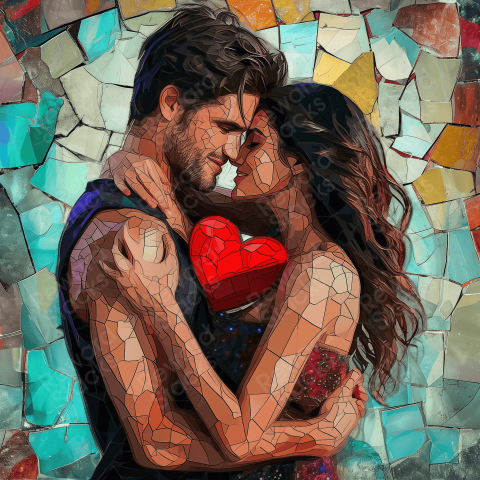 A beautiful Latina couple embracing