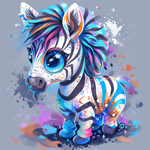 Zebra with big blue eyes