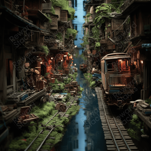 Miniature photo of a city train track