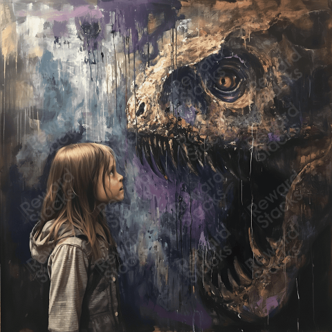 Oil painting with a creepy dream