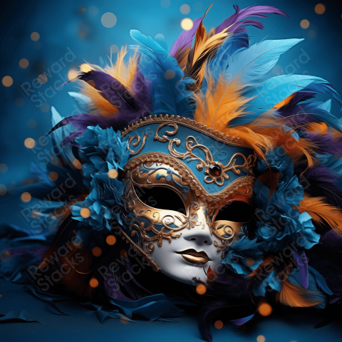 Carnival mask and feathers