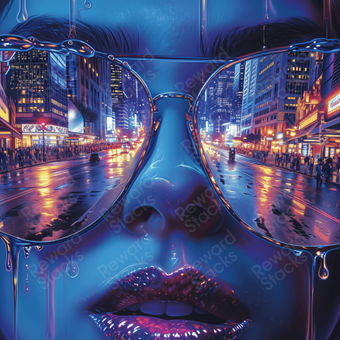 Surreal world of mirrored sunglasses