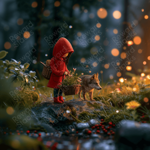Red Hood in a fairy forest
