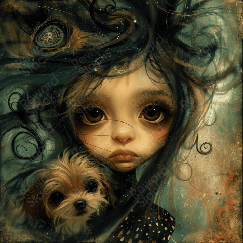 Little Girl with a dog