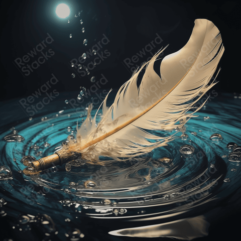 Feather quill on water