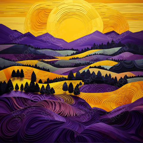 Landscape of stripes paper