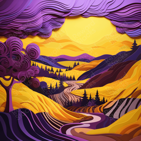 Landscape of stripes paper