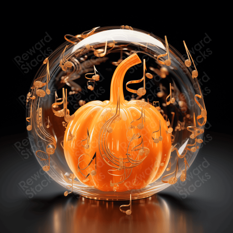 Musical notes inside an pumpkin