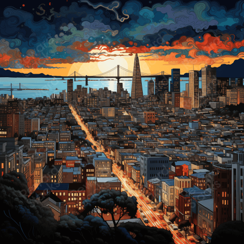 San Francisco city view night