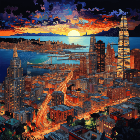 San Francisco city view night