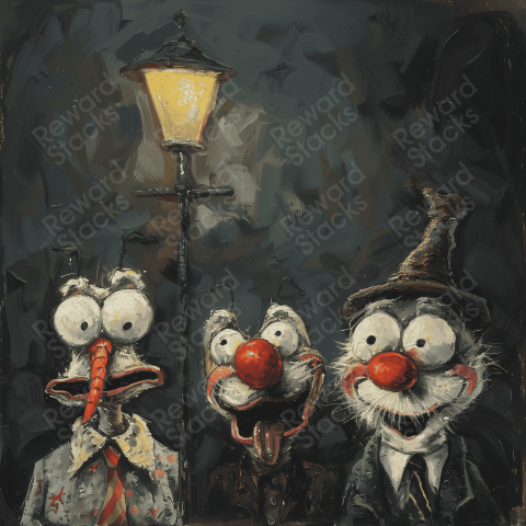 Goofballs standing under a street light