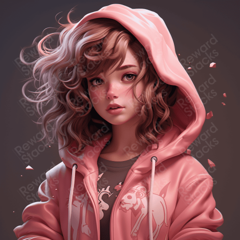 Girl is wearing a pink hoodie