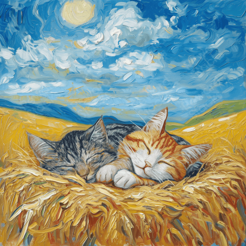 Two Ukrainian cats taking a nap32382749c1