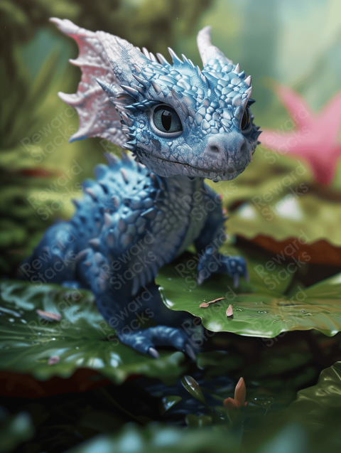 Blue dragon from the fantasy game
